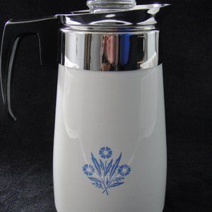 Vintage Pot Corning Ware Blue Cornflower RARE Complete Lid 9-Cup Handle